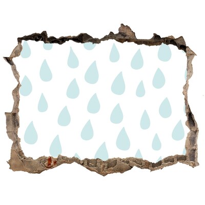 Zelfklevende 3D wandsticker illusie Regendruppels achter de muur