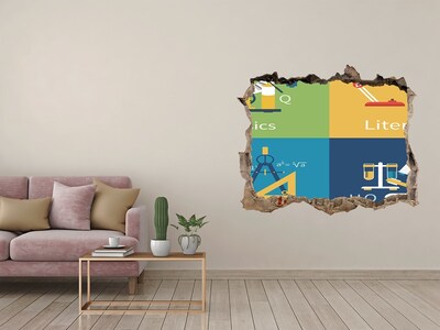 Wandsticker 3D doorkijk Wetenschap in actie