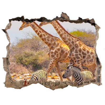 Wandsticker 3D doorkijk Safari in Afrika