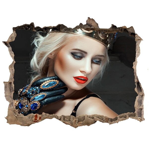 Naklejka 3D dziura na ścianę Księżniczka w ruinach