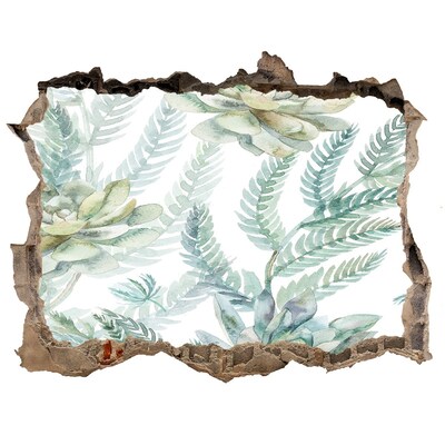 Naklejka 3D dziura na ścianę Zielona oaza w betonie