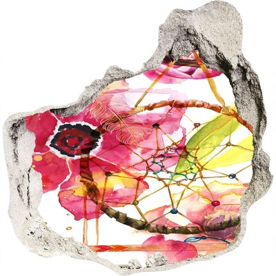 3D muursticker effect gat in de muur Hole in the Wall Flower Dream
