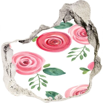 Naklejka 3D dziura na ścianę samoprzylepna Kwiatowa dziura w ścianie