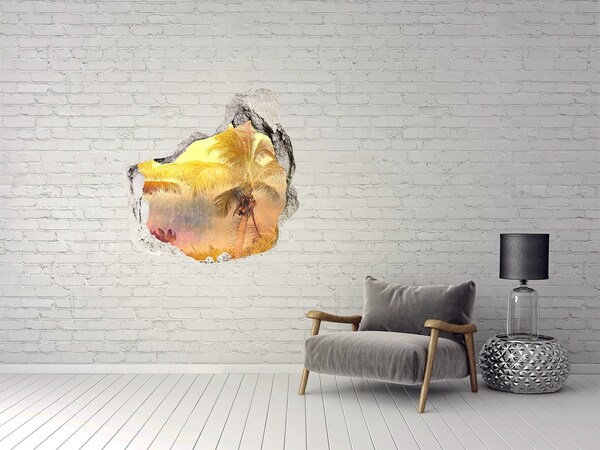 Fototapeta dziura na ścianę Tropikalna oaza za ścianą