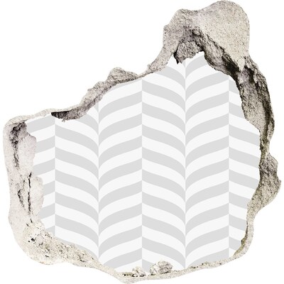 3D muursticker effect gat in de muur Een beschadigde muur met een golvend patroon.