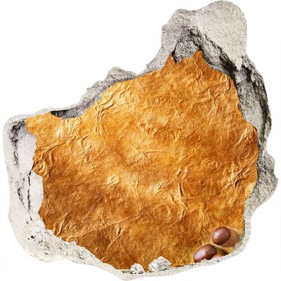 Naklejka 3D dziura samoprzylepna Złota dziura w ścianie