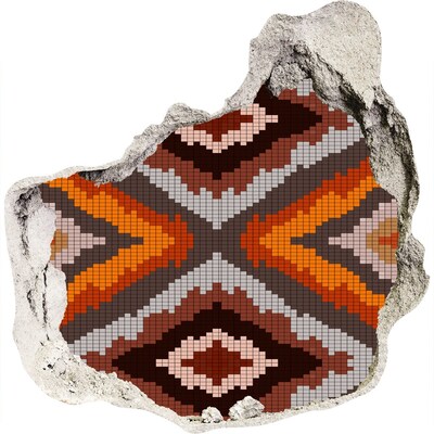 Fototapeta dziura na ścianę Mosaikowe wzory w ziemistych kolorach