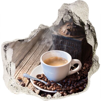 Naklejka 3D dziura samoprzylepna Kawa w przytulnej kawiarni