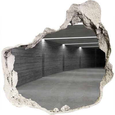 3D wandsticker gat in de muur Interieur van een modern magazijn