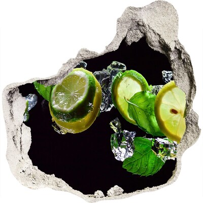 Naklejka 3D dziura na ścianę Cytrynowy zastrzyk świeżości