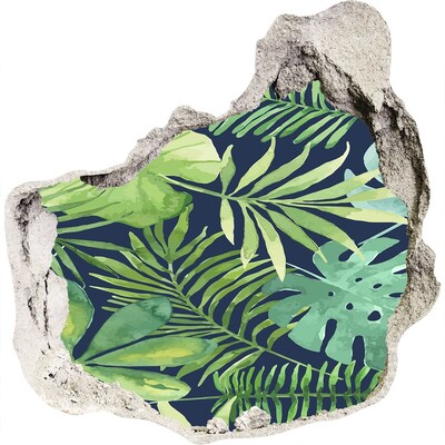 Zelfklevende muursticker 3D gat Tropische jungle
