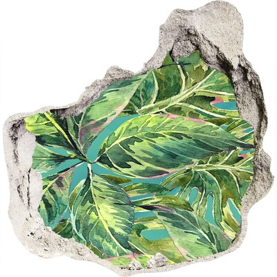 Zelfklevende muursticker 3D gat Groene jungle achter de muur
