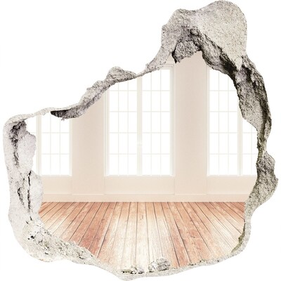 Zelfklevende muursticker 3D gat Interieur met uitzicht op de zon