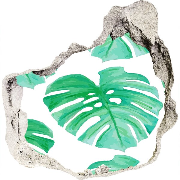 Naklejka 3D dziura na ścianę beton Zielona dżungla za ścianą