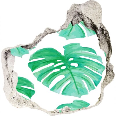 Naklejka 3D dziura na ścianę beton Zielona dżungla za ścianą