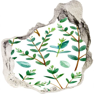 Naklejka 3D dziura na ścianę Zielony ogród w betonie