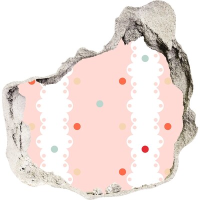 Fototapeta dziura na ścianę Różowa ściana z kropkami