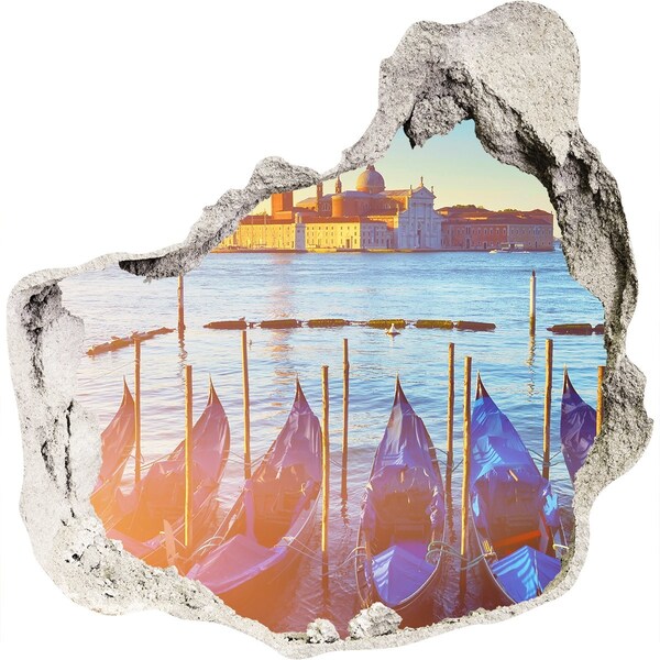 Dziura 3d w ścianie naklejka Wenecja w świetle zachodu słońca