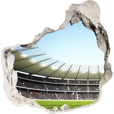 3D wandsticker gat in de muur Een stadion vol emoties