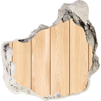 Zelfklevende muursticker 3D gat Een beschadigde muur met een houten vloer.