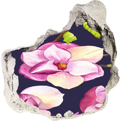 Naklejka 3D dziura na ścianę beton Kwiatowy motyw w betonie