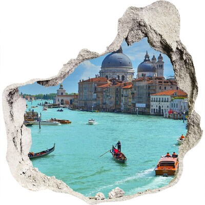 Zelfklevende muursticker 3D gat Venetië in het daglicht