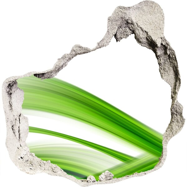 Dziura 3d fototapeta naklejka Zielona łąka przez dziurę w ścianie