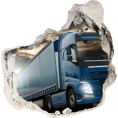 Foto zdjęcie dziura na ścianę Ciężarówka w drodze