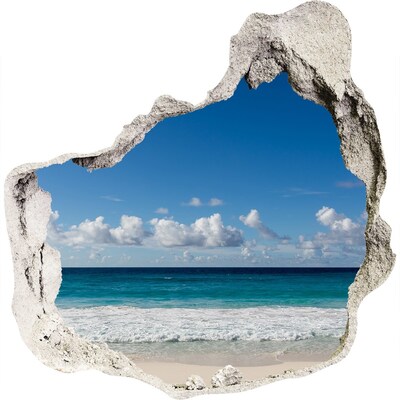 3D wandsticker gat in de muur Uitzicht op de oceaan