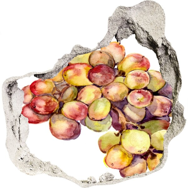 Naklejka 3D dziura samoprzylepna Owoce w dziurze w ścianie