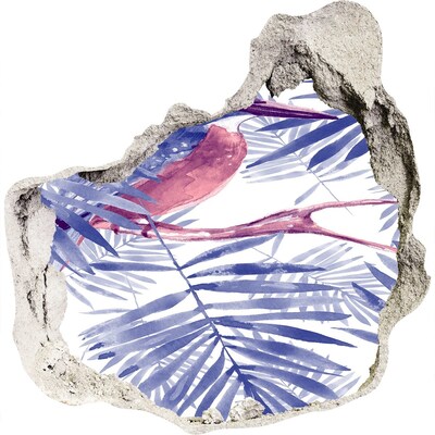 Dziura 3d fototapeta naklejka Tropikalny raj za ścianą