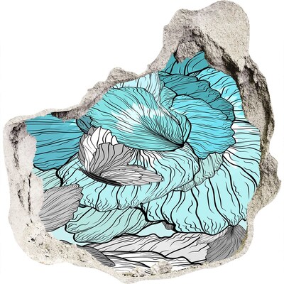 Naklejka 3D dziura na ścianę Kwiatowa oaza w betonie