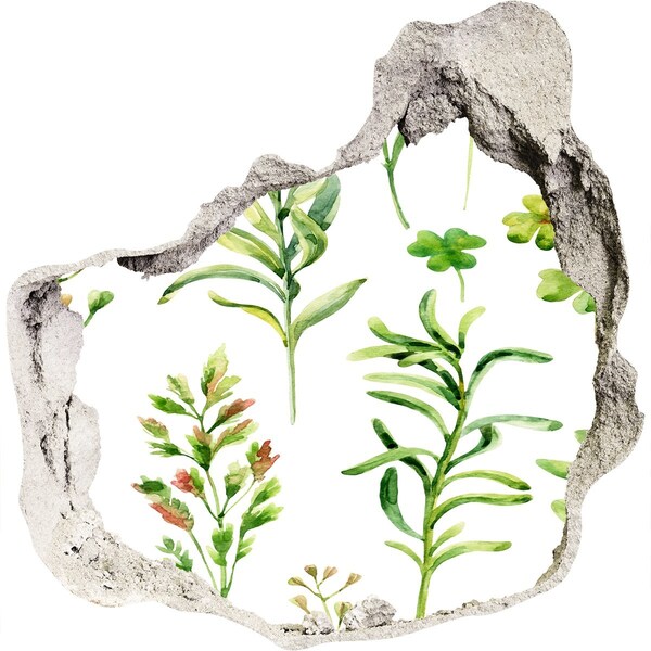 Naklejka 3D dziura na ścianę Zielona oaza w betonie