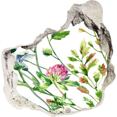 3D wandsticker gat in de muur Bloementuin achter de muren