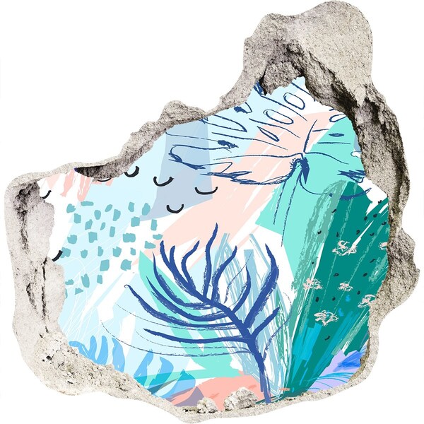 Naklejka 3D dziura na ścianę Tropikalny raj za ścianą