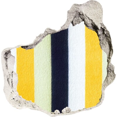 Zelfklevende muursticker 3D gat Kleurrijke strepen in beton