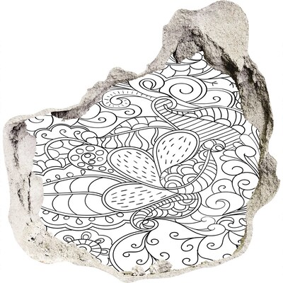 Zelfklevende muursticker 3D gat Een kleurrijke wereld in een gat