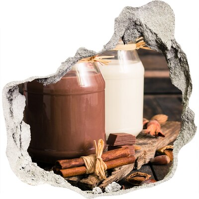 Naklejka dziura na ścianę Czekoladowe przysmaki w naturalnym otoczeniu