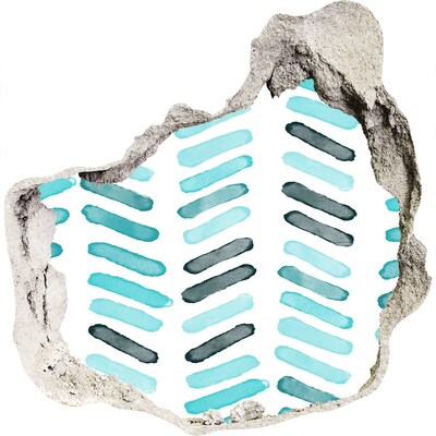 3D muursticker effect gat in de muur Interieur in een moderne stijl