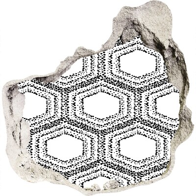 3D muursticker effect gat in de muur Geometrisch patroon op de muur
