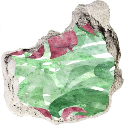 3D muursticker effect gat in de muur Tropische jungle