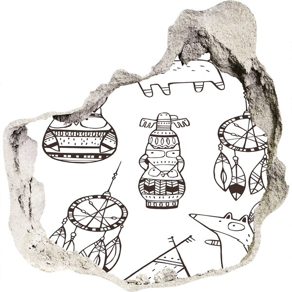 Samoprzylepna naklejka Etniczne wzory na tle ściany