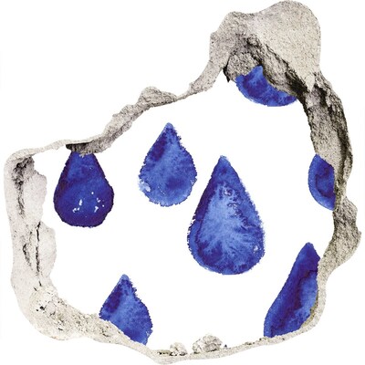 Fototapeta dziura na ścianę Kropelki wody na ścianie