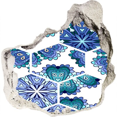 Fototapeta dziura na ścianę Kolorowy wzór na ścianie