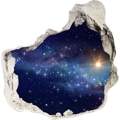 Zelfklevende muursticker 3D gat Kosmische ruimte
