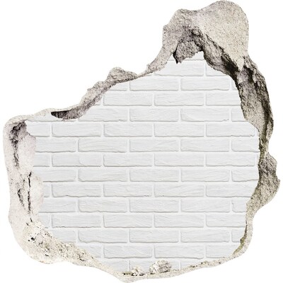 Zelfklevende muursticker 3D gat Een verwoeste bakstenen muur