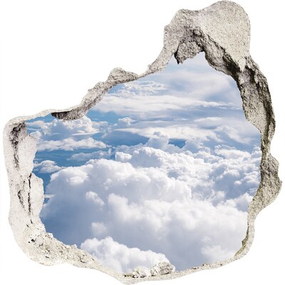 3D wandsticker gat in de muur Wolken aan de hemel