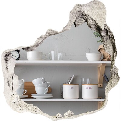 3D wandsticker gat in de muur Keuken in loftstijl