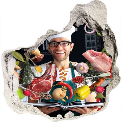 Naklejka 3D dziura na ścianę Kuchenne szaleństwo