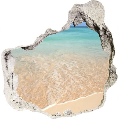 3D wandsticker gat in de muur Paradijsstrand